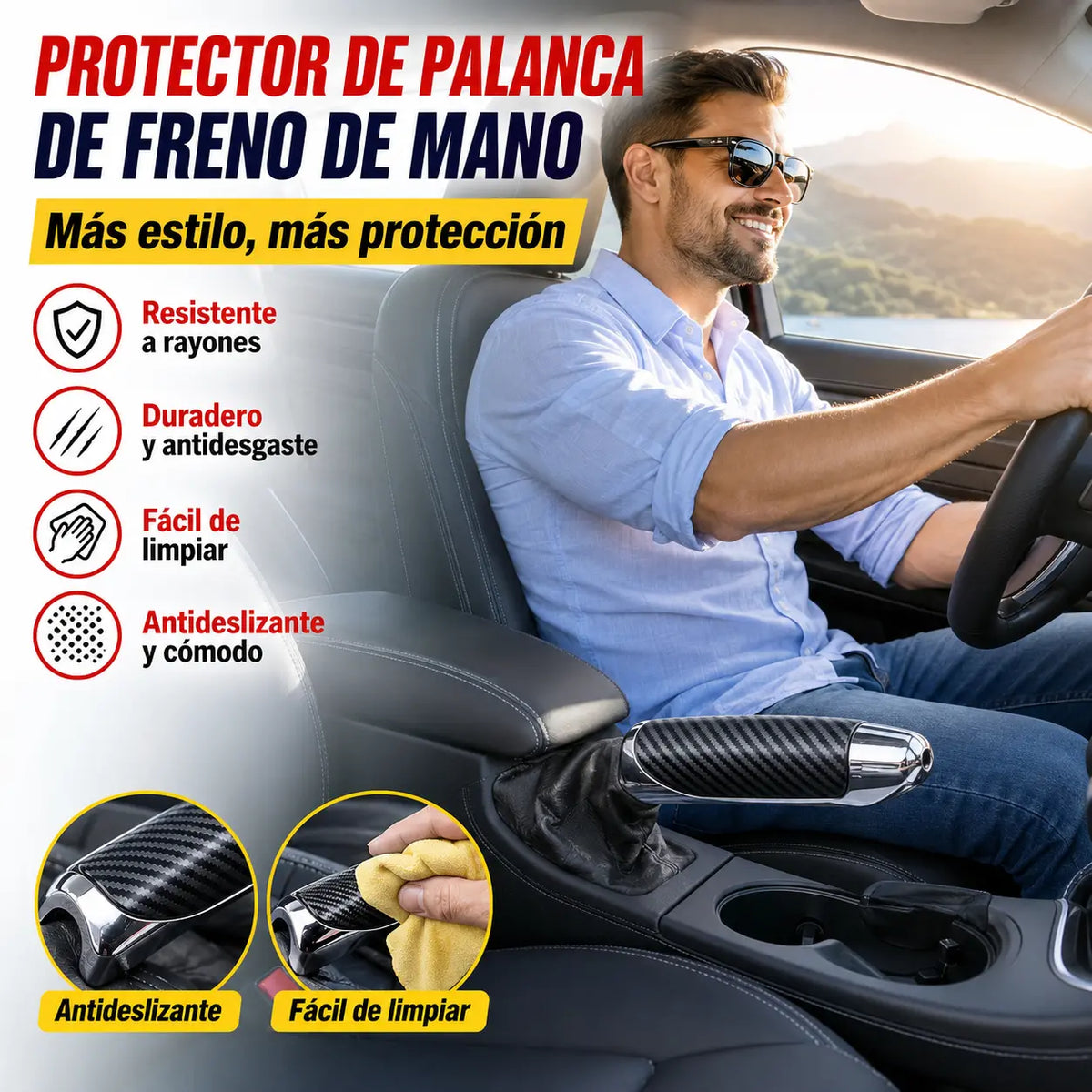 【🎁Compre 1 y obtenga 1 gratis】🚗Protección antideslizante y resistente al desgaste para el freno de mano del automóvil