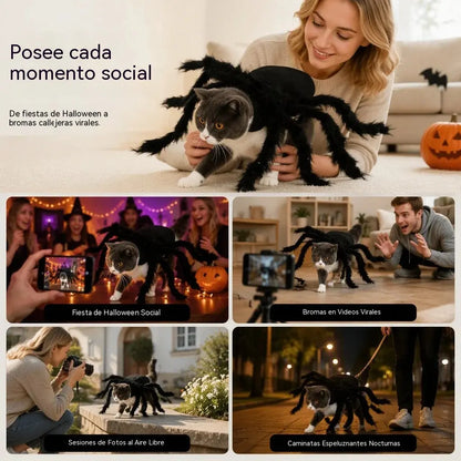 🎃🔥Disfraz de araña para mascotas de Halloween, disfraz de transformación de peluche aterrador para perros y gatos.