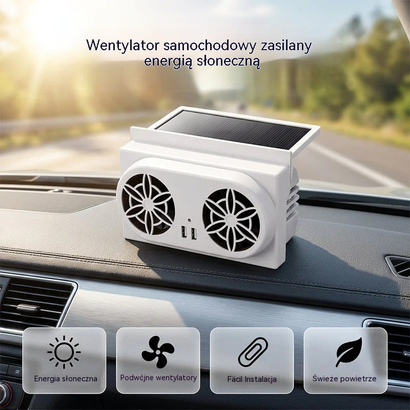 50% taniej 🌀 Wentylator samochodowy zasilany energią słoneczną