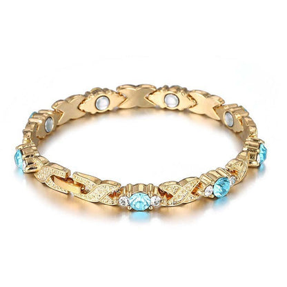 ✨🧲 Pulsera magnética con incrustaciones de diamantes: una opción saludable y elegante para usar las 24 horas. Ligera y ajustable, ¡el regalo perfecto para hombres y mujeres! 💎💖