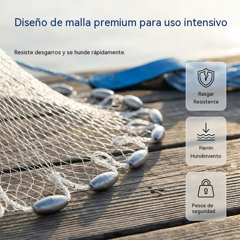 🎣 ¡50% DE DESCUENTO POR TIEMPO LIMITADO! ✨ Red de lanzamiento fácil: malla resistente, hundimiento rápido, versátil 🌊