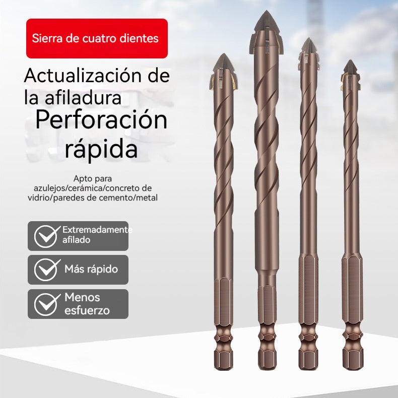 🔥4 piezas🔥Juego de brocas excéntricas de 4 flautas de alta resistencia-【6+8+10+12mm】