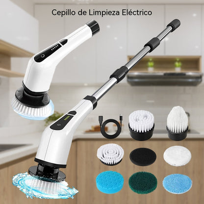 ⚡ Cepillo de limpieza eléctrico giratorio | 7 cabezales · 300 RPM · Resistente al agua IPX5 · Batería de larga duración de 2500 mAh · Facilita las tareas del hogar