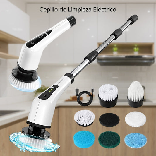 ⚡ Cepillo de limpieza eléctrico giratorio | 7 cabezales · 300 RPM · Resistente al agua IPX5 · Batería de larga duración de 2500 mAh · Facilita las tareas del hogar
