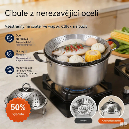 🥳50% SLEVA♨️🍲Vysouvací napařovač z nerezové oceli