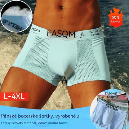 💥👍【Kupte 3 a získejte 3 zdarma】【L-4XL】Pánské boxerky z prodyšné síťoviny Ice Silk