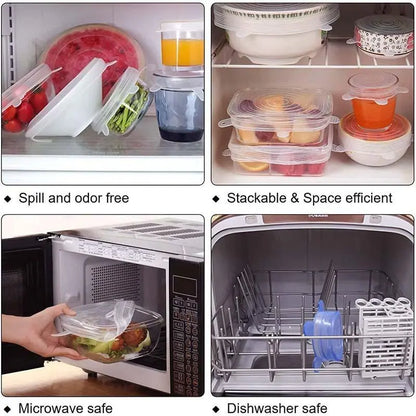 🎁🔥 (12 piezas)Tapas de silicona Adpartner para almacenar alimentos