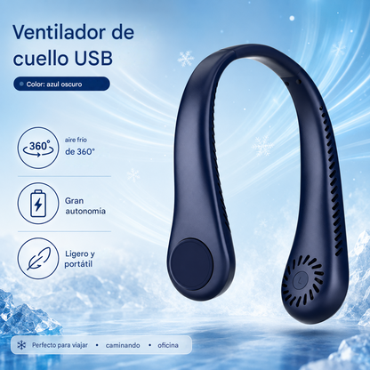 Ventilador de cuello – Extremadamente silencioso, portátil y con rotación de 360° – Ideal para el verano