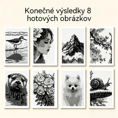 🎨🔢 Vyfarbovačka podľa čísel – 100 monochromatických záhad vo vysokom rozlíšení 🖤📘