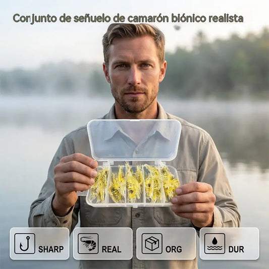 【7 piezas 24 euros】Palitos luminosos de camarones de silicona suave
