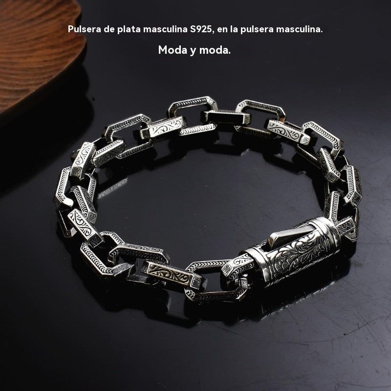 🎉⏰Oferta por tiempo limitado:🔥Pulsera de cuentas retorcidas de plata S925 para hombre