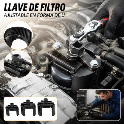 【60-80mm】Llave de extracción de filtro de automóvil ajustable en forma de U
