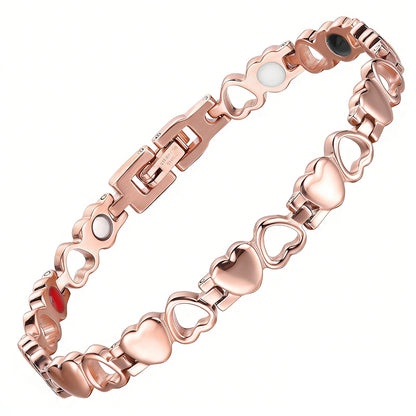 ❤️✨Esta elegante pulsera de oro de 18 quilates con forma de corazón tiene energía magnética, promueve la circulación sanguínea y es cómoda de llevar.✅