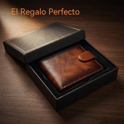 🎁Gran oferta: 50 % de descuento🔥Cartera vintage para hombre con bloqueo RFID