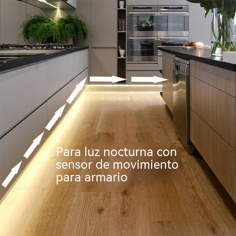 【2M】Tira de luces LED con sensor inteligente y sistema de iluminación automática, con adhesivo USB, ideal para cocinas, dormitorios y escaleras.