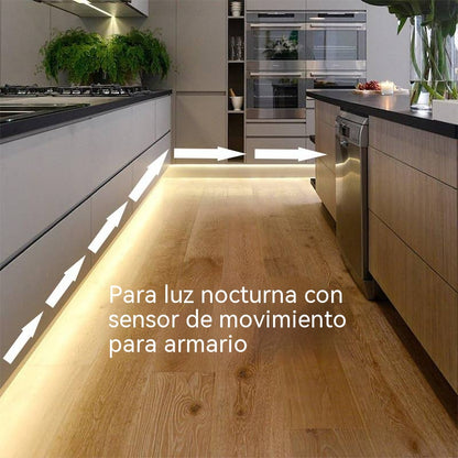 【2M】Tira de luces LED con sensor inteligente y sistema de iluminación automática, con adhesivo USB, ideal para cocinas, dormitorios y escaleras.