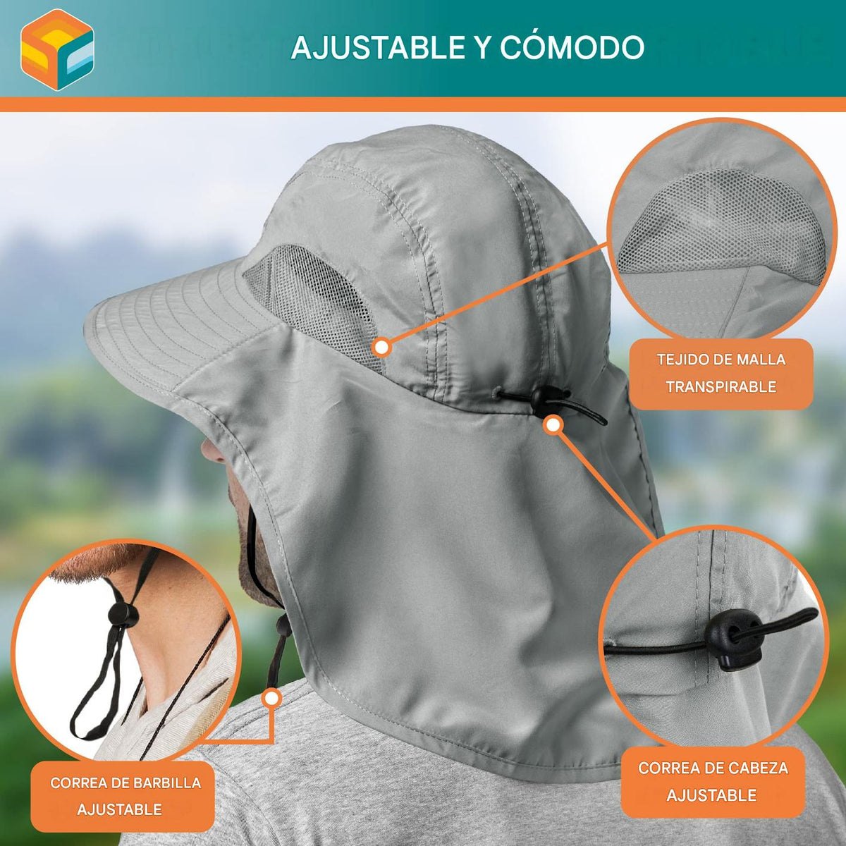 🔥【Compra 1 y llévate 1 gratis】 🔥Sombrero solar universal con protección UV para exteriores