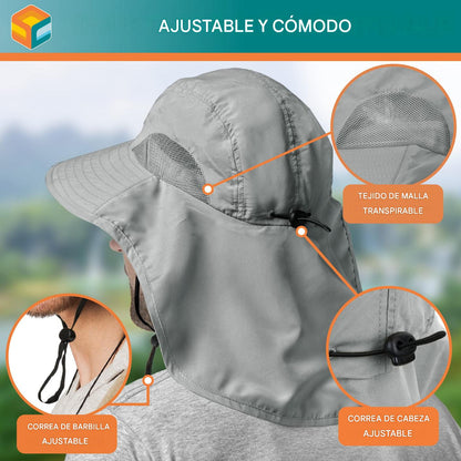 🔥【Compra 1 y llévate 1 gratis】 🔥Sombrero solar universal con protección UV para exteriores