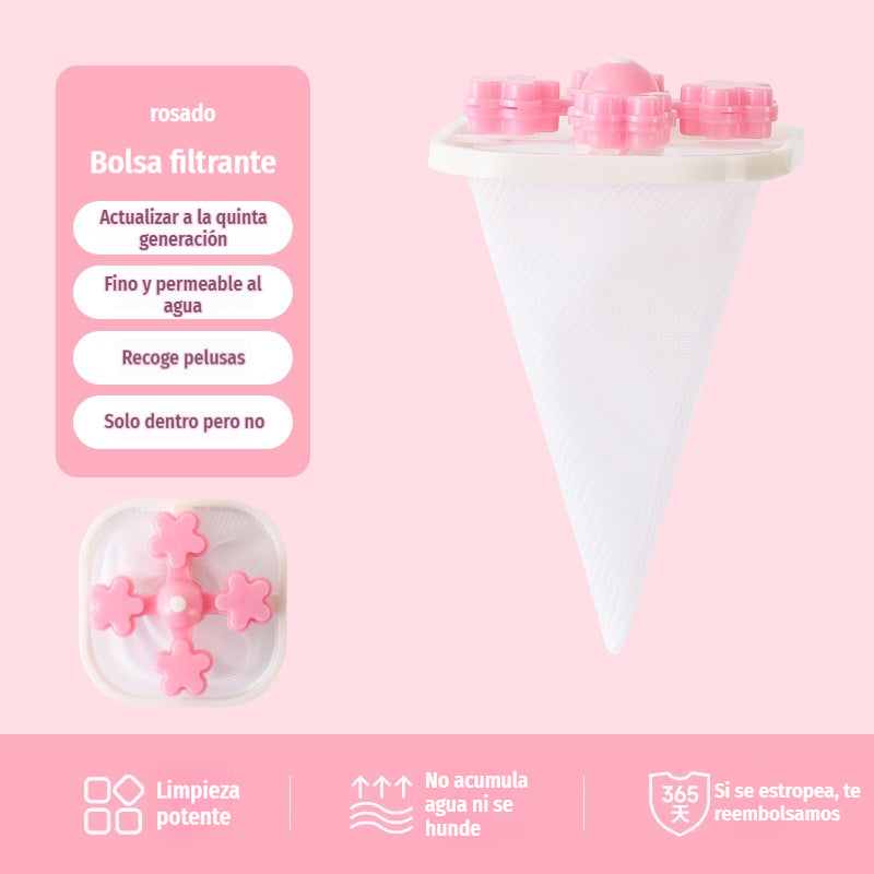 🌀【6 piezas】Filtro Flotante para Lavadora – Atrapa Pelusas, Cabellos y Pelos de Mascota en Cada Lavado 🧺