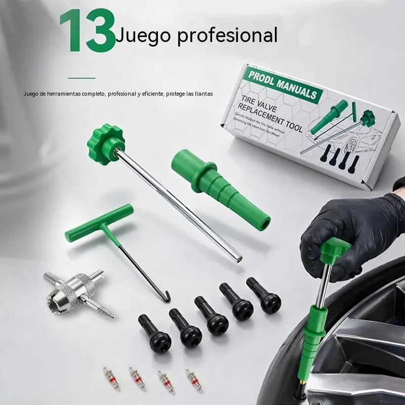🚰Kit de herramientas para cambio rápido de válvulas de neumáticos de coche