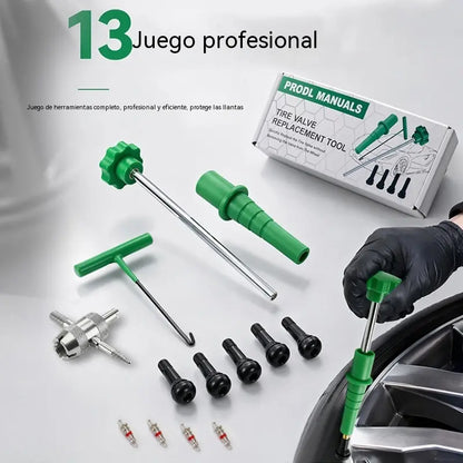 🚰Kit de herramientas para cambio rápido de válvulas de neumáticos de coche
