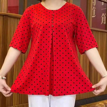 💞【L-5XL】Nueva camisa de lunares con estampado de otoño 2026