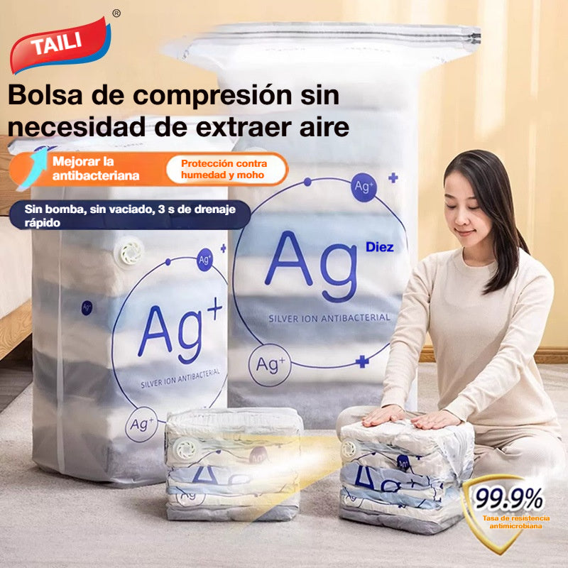 🧳 5 artículos por 33 euros 💨 Bolsa de almacenamiento al vacío grande y compresible: no requiere bomba, es a prueba de fugas e ideal para ahorrar espacio en maletas y en casa ✈️