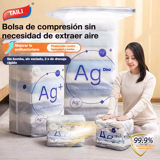 🧳 5 artículos por 33 euros 💨 Bolsa de almacenamiento al vacío grande y compresible: no requiere bomba, es a prueba de fugas e ideal para ahorrar espacio en maletas y en casa ✈️