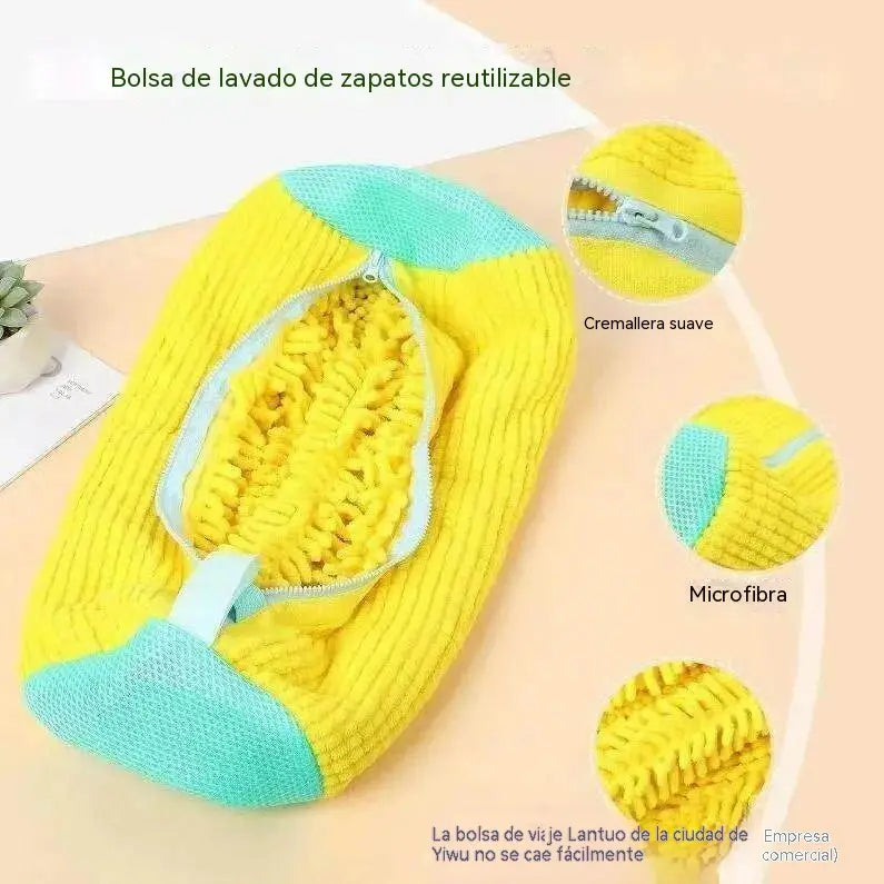 【2 pieza】Bolsa especial para lavar zapatos en lavadoras, para un lavado y cuidado totalmente automáticos, reforzada para evitar deformaciones.