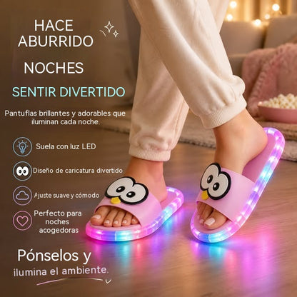 👣 Lindas pantuflas con motivos de dibujos animados que brillan en la oscuridad