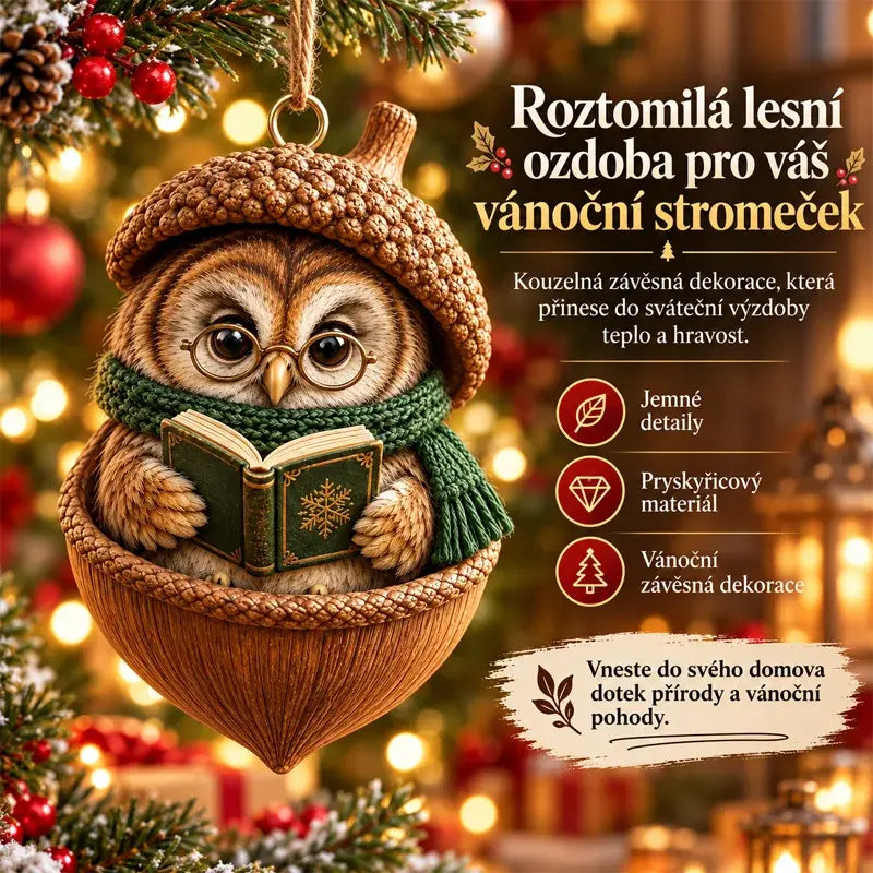 🎉【Kupte 6 kusů a získejte 6 kusů zdarma】12 kusů za 540 Kč🤩 🎁Nový 2D akrylový vánoční design se zvířaty ve tvaru šišky