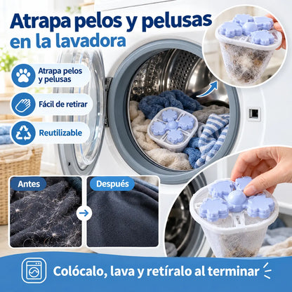 🌀6 piezas 25€✨ Filtro Flotante para Lavadora – Atrapa Pelusas, Cabellos y Pelos de Mascota en Cada Lavado 🧺