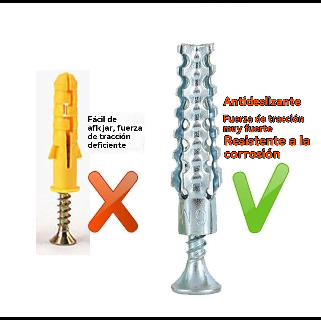 【100/200/300 juegos】🔩 Anclaje metálico dentado súper resistente para fijaciones firmes en cualquier pared