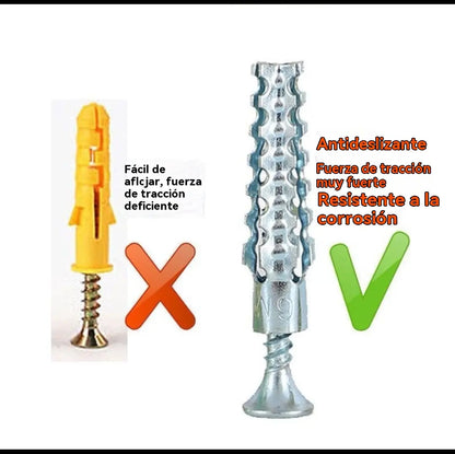 【100/200/300 juegos】🔩 Anclaje metálico dentado súper resistente para fijaciones firmes en cualquier pared
