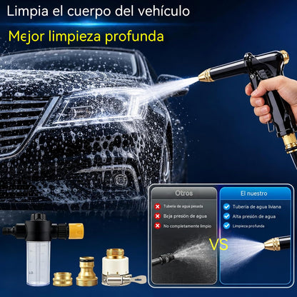 🏆Pistola de chorro de agua a alta presión mejorada💦Empuñadura ergonómica • Boquilla de refuerzo • Manguera incluida: potente lavado de coches🚗 riego de jardines🌻¡Fácil de usar!