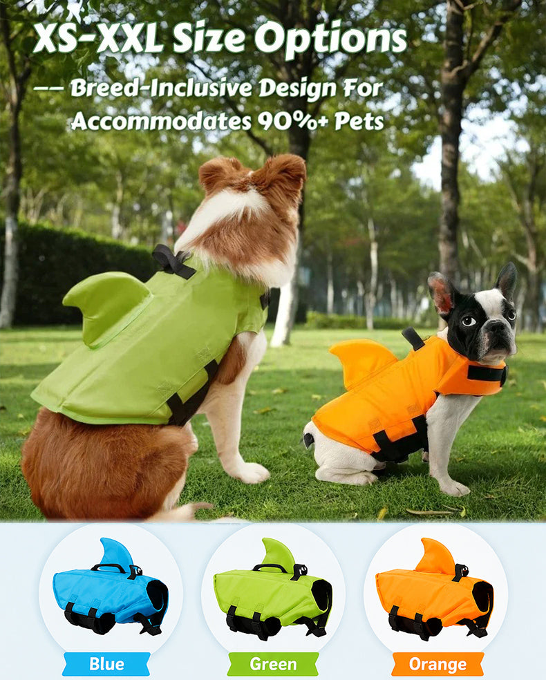 ⏰ 🦈🐶 Chaleco salvavidas ajustable con forma de tiburón: ¡Tu cachorro se verá genial! | Flotador de seguridad + diseño adorable
