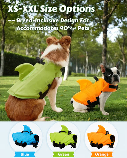 ⏰ 🦈🐶 Chaleco salvavidas ajustable con forma de tiburón: ¡Tu cachorro se verá genial! | Flotador de seguridad + diseño adorable