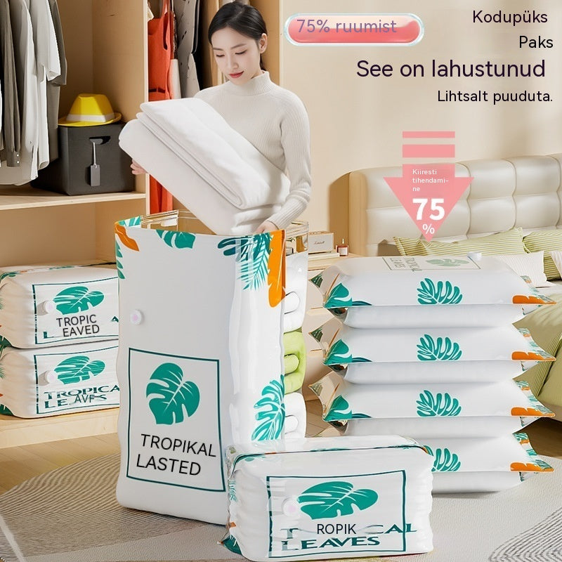 🧳【5-osaline komplekt】💨 Suur, kokkusurutav vaakumkott: pumpa pole vaja, lekkekindel ja ideaalne ruumi kokkuhoiuks kohvrites ja kodus ✈️