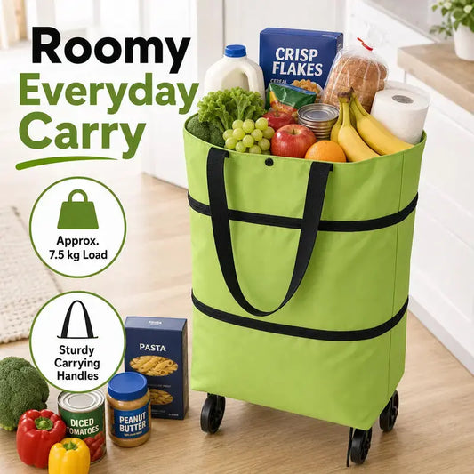 【Producto más vendido】Bolsa de compras plegable y tipo mochila 2 en 1, bolsa/carrito de compras ligero con ruedas