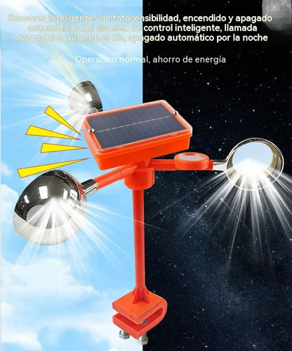Nuevo ahuyentador de pájaros con voz ajustable, alimentado por energía solar y eólica, mejorado