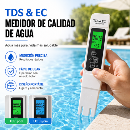 💧Compra 1 y recibe 1 gratis🔍 Medidor TDS Digital 3 en 1 para Agua – Comprueba la Calidad del Agua en Segundos ✨