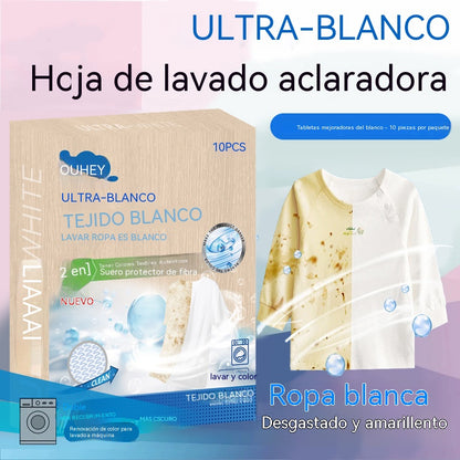 【Compra 1 y llévate 1 gratis】【2 caja/20 comprimidos】 Hojas para teñir ropa: restauran el color de prendas y pantalones negros o blancos desgastados o amarillentos.