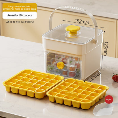 ✨🧊 Máquina de hielo portátil | Con tapa y recipiente para almacenar hielo (hace 50 cubitos de hielo a la vez)