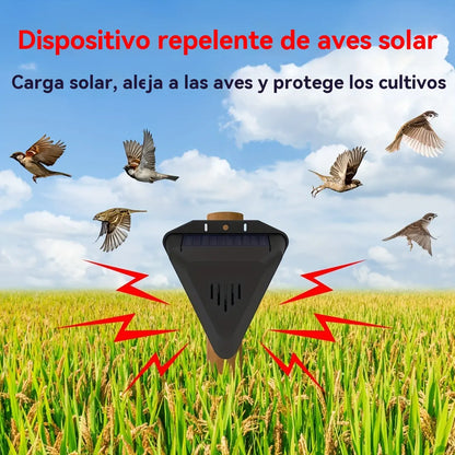 Dispositivo de alarma solar con sonido y luz para pájaros, ideal para huertos, estanques de peces, arrozales