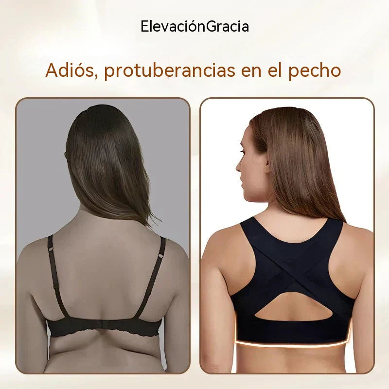 [2 piezas 28 euros]Sujetador postural sin aros con cierre frontal y espalda cruzada