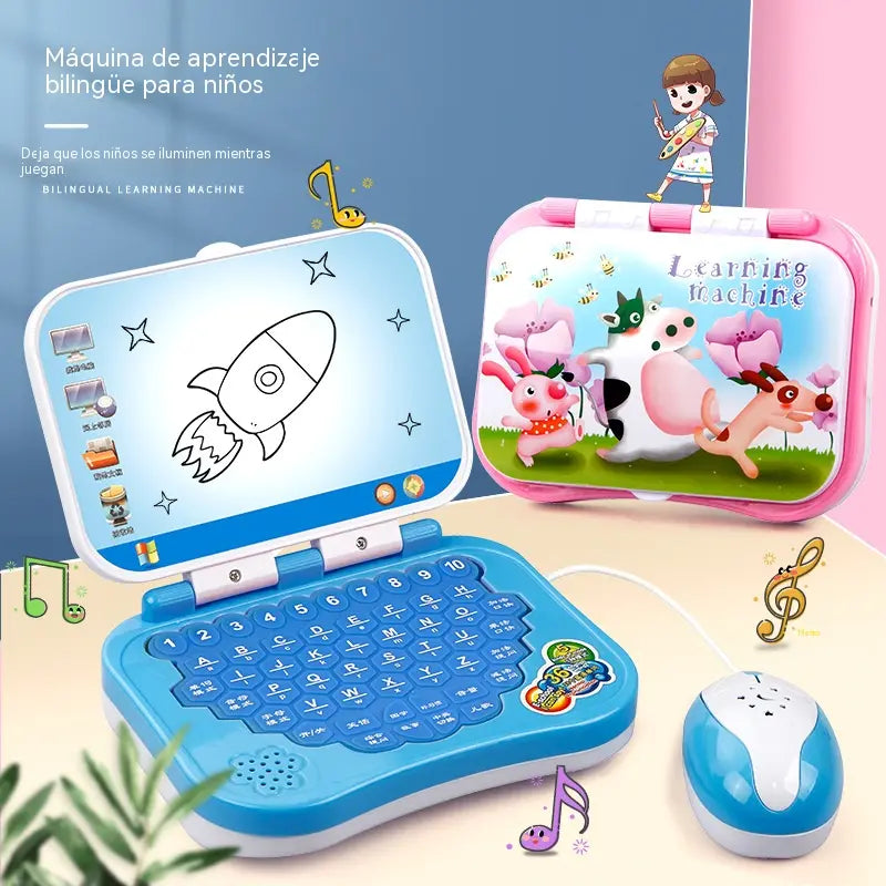 Máquina de aprendizaje educativo para niños con tablero de dibujo, cuaderno y herramientas de dibujo.