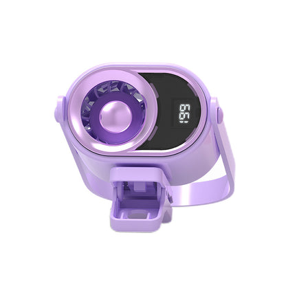 🌀 Ventilador manos libres con pantalla LED, clip integrado y 199 niveles de ajuste