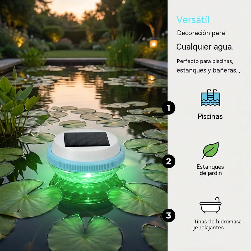 Luz flotante LED solar para piscinas