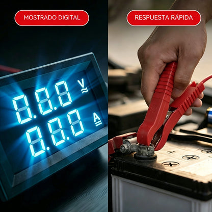 Probador de fuga de corriente automotriz con pantalla digital dual – Instrumento de diagnóstico sin interrumpir el suministro eléctrico, cuenta con voltímetro y amperímetro, incluye fusible, no requiere multímetro