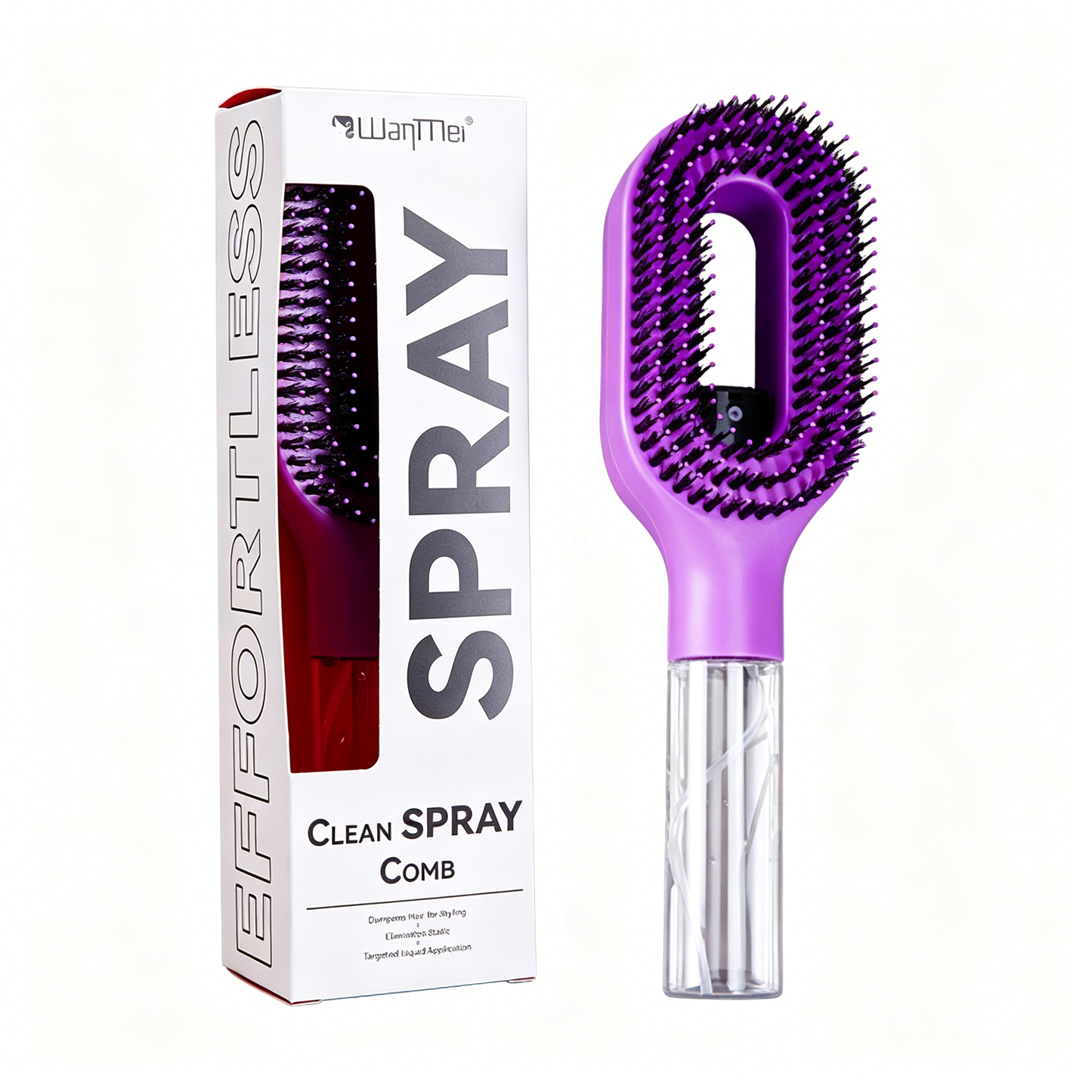30%OFF🔥Un peine con función de pulverización de un solo botón para evitar eficazmente que el cabello se enrede.